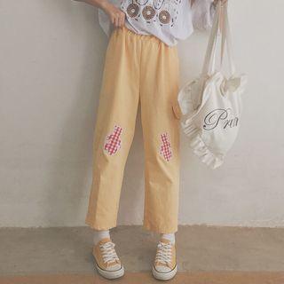 Bear Applique Wide-leg Pants