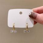 Bow Rhinestone Drop Earring 1 Pair - Gold - One Size