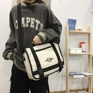 Embroidered Snap Buckle Crossbody Bag