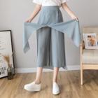 Layered Chiffon Wide-leg Pants