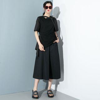 Set: Diagonal Hem Panel Top + Culottes