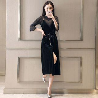 Set: Glitter Top + Spaghetti Strap Dress