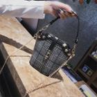 Star Stud Plaid Bucket Bag