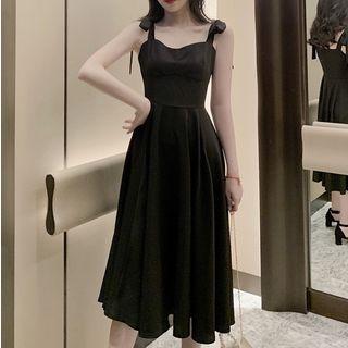 Bow Detail Spaghetti Strap A-line Dress