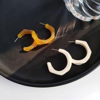 Geometric Acrylic Open Hoop Earring