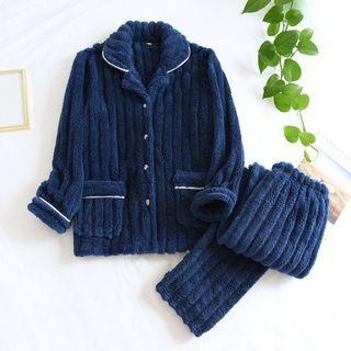 Loungewear Set: Long-sleeve Fleece Top & Pants