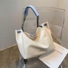 Chain Two-tone Faux Leather Tote Bag
