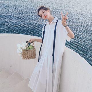 Short-sleeve Taped Shirt Dress