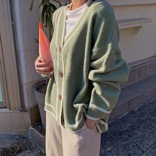 V-neck Ringer Cardigan