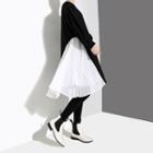 Long-sleeve Chiffon Panel Sweatshirt Dress Blue - One Size