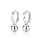 Sterling Silver Simple Fashion Geometric Round Bead Earrings Silver - One Size