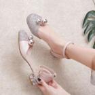 Ankle Strap Glitter Block-heel Sandals