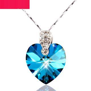 Sterling Silver Sweetheart Crystal Pendant Necklace