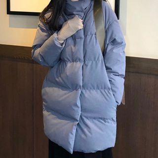 Button Padded Coat Blue - One Size