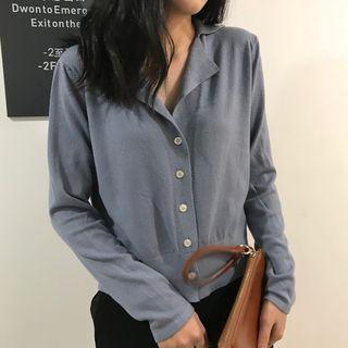 Plain Button Knit Top