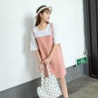 Mock Two Piece Elbow Sleeve Dress