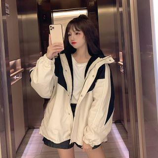 Two-tone Oversized Zip Jacket