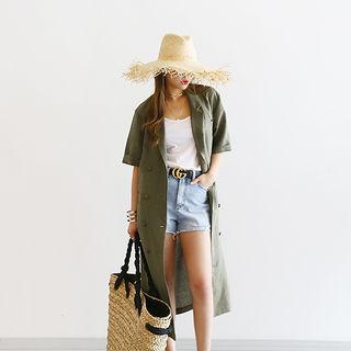 Double-breasted Linen Coat