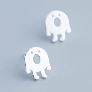 Monster Stud Earring 1 Pair - Silver - One Size