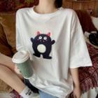 Bear Pattern Short-sleeve T-shirt