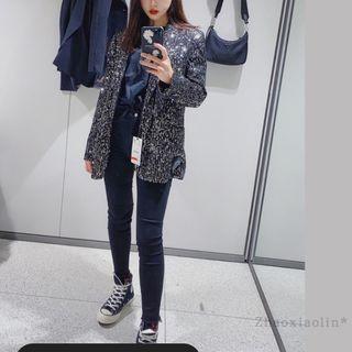 Sequined Blazer / Boot-cut Pants