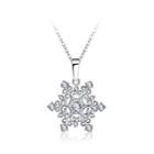 Elegant Snowflake Pendant With White Austrian Element Crystal And Necklace