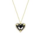 Heart Necklace Gold & Black - One Size