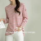 [v Lyou] Set Of 2: Patched Stripe T-shirt