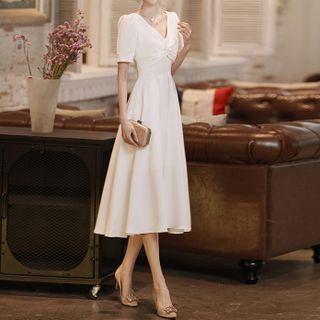 V-neck A-line Party Dress (various Designs)