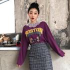 Lace-collar Graphic T-shirt