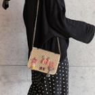 Printed Woven Crossbody Bag