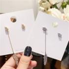 Asymmetrical Rhinestone Feather Stud Earring