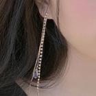 Rhinestone Fringe Dangle Earring / Clip-on Earring