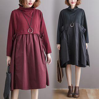 Plain High-neck Medium Maxi Dress