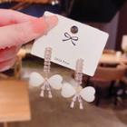 Bow Rhinestone Resin Dangle Earring 1 Pair - E4598 - Gold - One Size