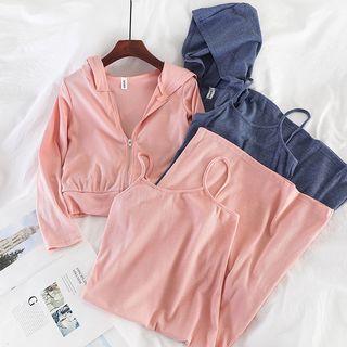 Set: Hooded Zip Jacket + Strappy Dress