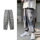 High-waist Letter Printed Cargo Harem Pants