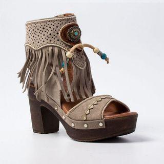 Platform Block Heel Fringed Sandals