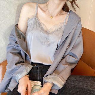 Lace Trim Genuine Silk Camisole Top