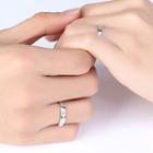 925 Sterling Silver Couple Matching Heartbeat Engraved Open Ring / Set