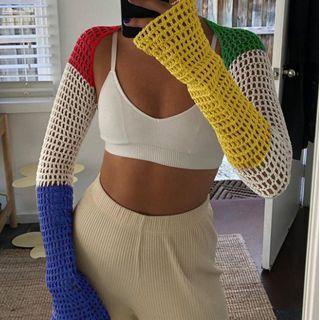 Color Block Knit Shrug