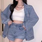 Denim Jacket / High Waist Shorts