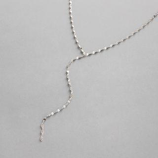 925 Sterling Silver Y Necklace White - One Size