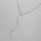 925 Sterling Silver Y Necklace White - One Size