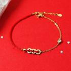 Coin Alloy Red String Bracelet Red & Gold - One Size