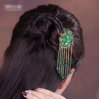 Faux Gemstone Fringed Hair Stick