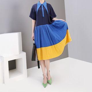Panel Shirt Pleated Skirt