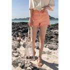 Pastel Color Frayed Cotton Shorts