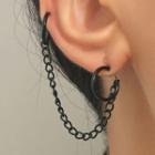 Chain Hoop Earring Single - Black - One Size