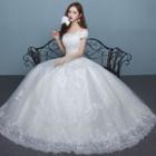 Sequined Lace Off-shoulder Wedding Ball Gown